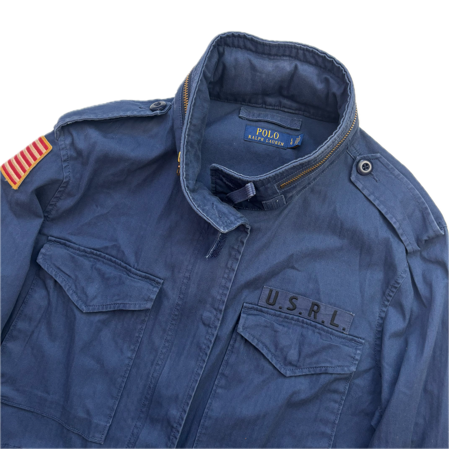 Polo Ralph Lauren Navy Blue Military Army Parka Jacket  - L