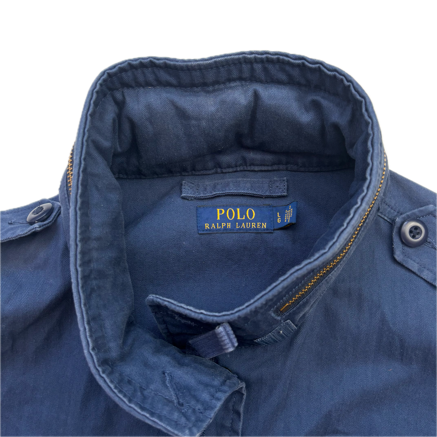 Polo Ralph Lauren Navy Blue Military Army Parka Jacket  - L