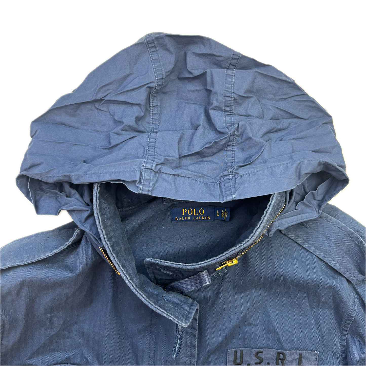 Polo Ralph Lauren Navy Blue Military Army Parka Jacket  - L