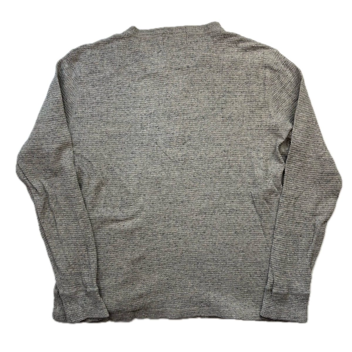 RRL Ralph Lauren Grey Waffle Knit Henley Shirt - XL