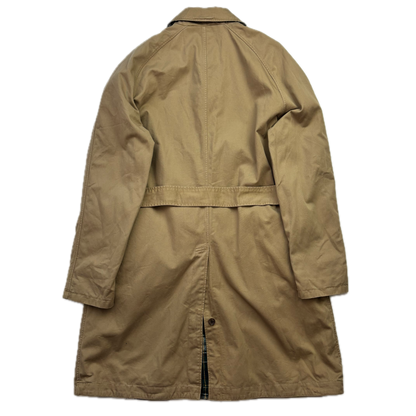 Polo Ralph Lauren Reversible Balmacaan Belted Trench Coat Beige Plaid -  L