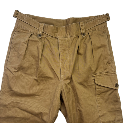 Polo Ralph Lauren Tan Officer Ghurka Military Trouser Chino Pants Relaxed Fit - 33x32