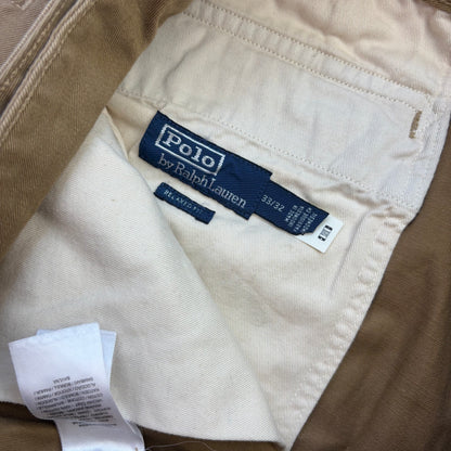 Polo Ralph Lauren Tan Officer Ghurka Military Trouser Chino Pants Relaxed Fit - 33x32