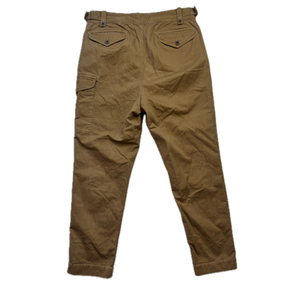 Polo Ralph Lauren Tan Officer Ghurka Military Trouser Chino Pants Relaxed Fit - 33x32