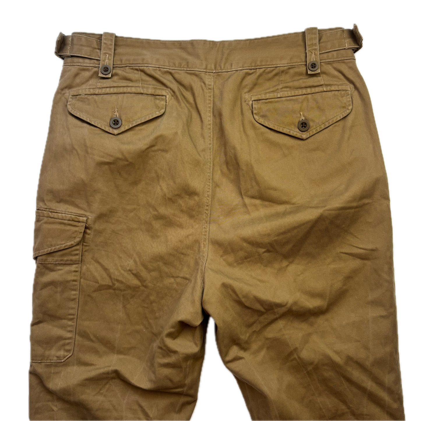 Polo Ralph Lauren Tan Officer Ghurka Military Trouser Chino Pants Relaxed Fit - 33x32