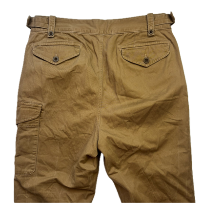 Polo Ralph Lauren Tan Officer Ghurka Military Trouser Chino Pants Relaxed Fit - 33x32