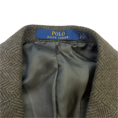 Polo Ralph Lauren Green Herringbone Blazer Sports Coat (Wool Blend) - 46R
