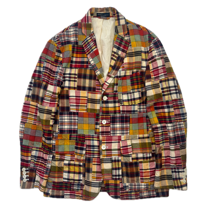Polo Ralph Lauren Patchwork Madras Plaid Blazer Sports Jacket (Cotton) - L