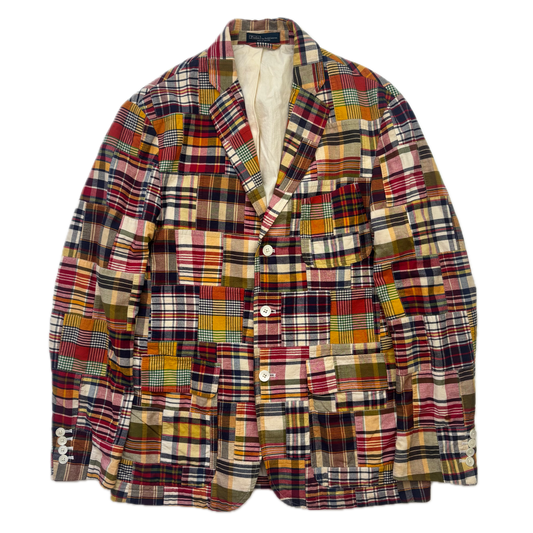 Polo Ralph Lauren Patchwork Madras Plaid Blazer Sports Jacket (Cotton) - L