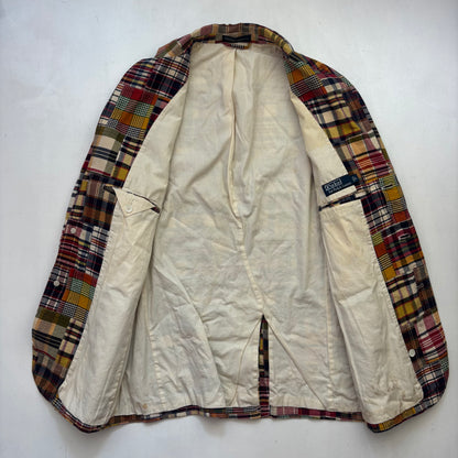 Polo Ralph Lauren Patchwork Madras Plaid Blazer Sports Jacket (Cotton) - L