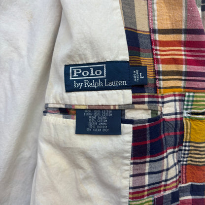 Polo Ralph Lauren Patchwork Madras Plaid Blazer Sports Jacket (Cotton) - L
