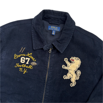 Navy Corduroy Varsity Bronx Lions Letterman Jacket - XL
