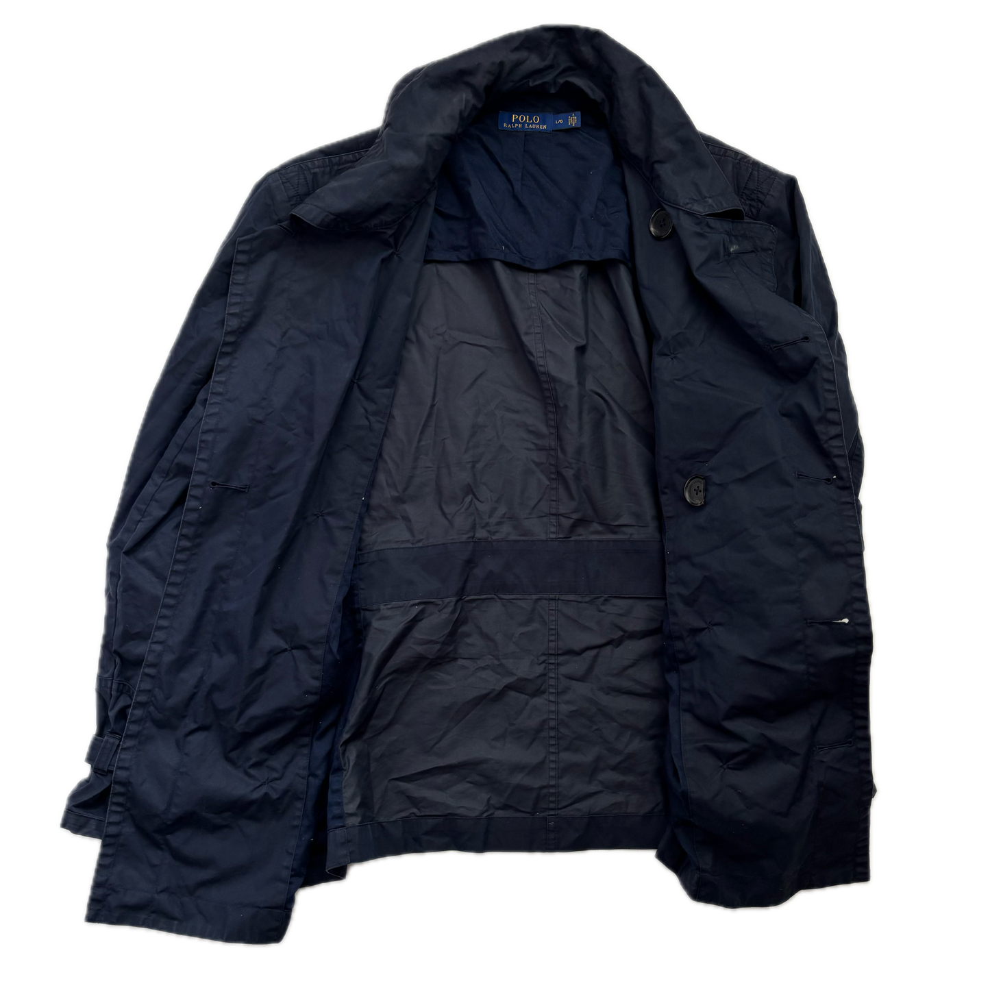 Polo Ralph Lauren Double Breasted Rain Coat Trench - L