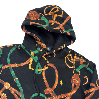 Polo Ralph Lauren Black Equestrian Print Hoodie - M