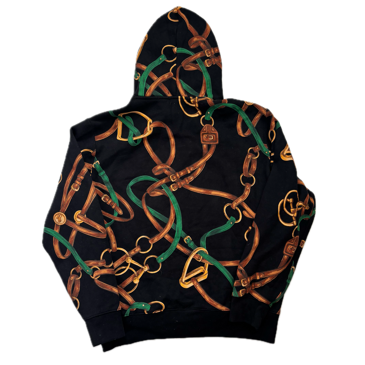 Polo Ralph Lauren Black Equestrian Print Hoodie - M