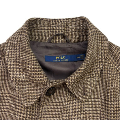 Polo Ralph Lauren Glen Plaid Over Coat Balmacaan Tweed (Linen Silk) - 40R
