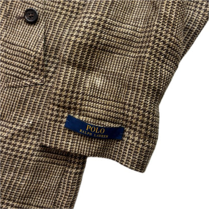 Polo Ralph Lauren Glen Plaid Over Coat Balmacaan Tweed (Linen Silk) - 40R