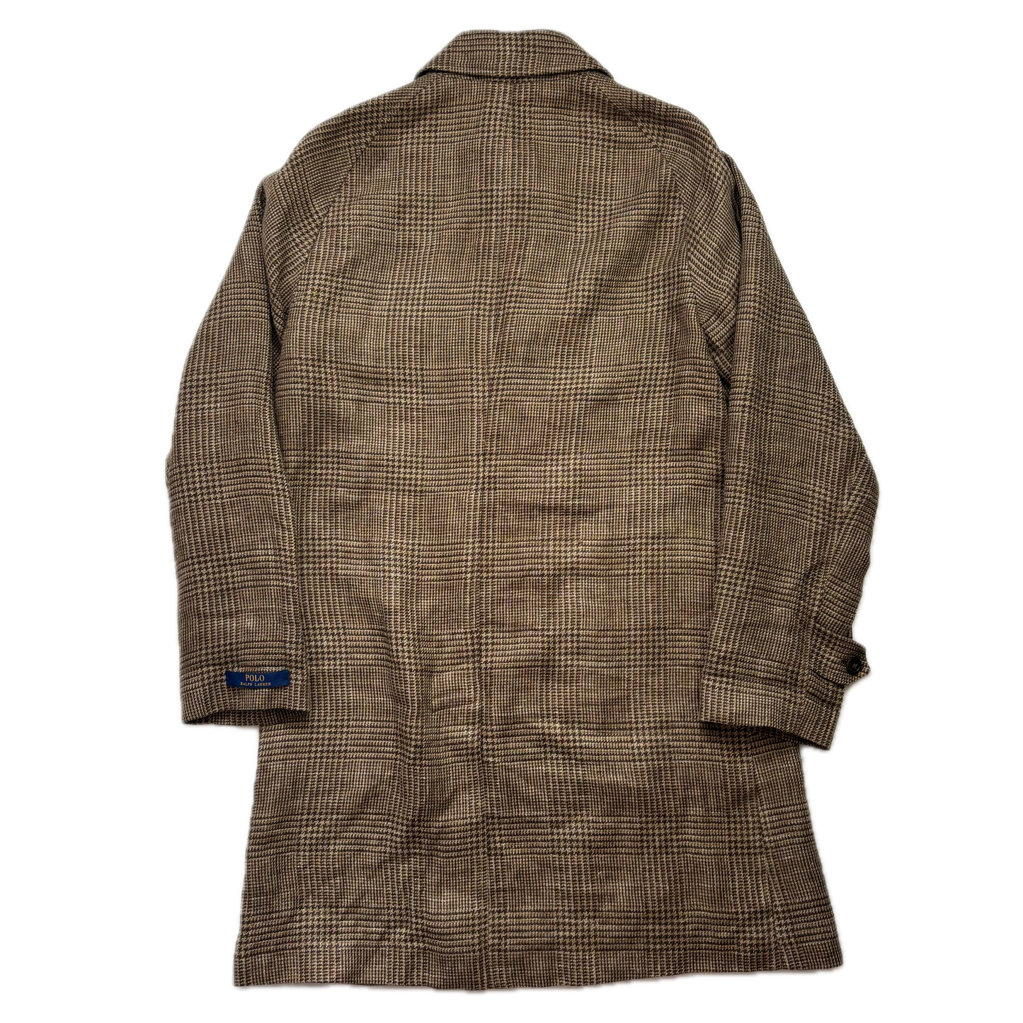 Polo Ralph Lauren Glen Plaid Over Coat Balmacaan Tweed (Linen Silk) - 40R