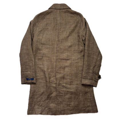 Polo Ralph Lauren Glen Plaid Over Coat Balmacaan Tweed (Linen Silk) - 40R