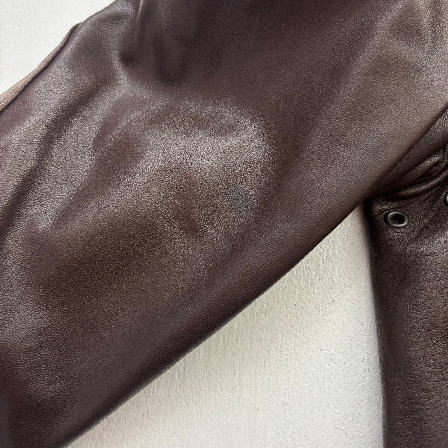 Ralph Lauren Black Label Brown Leather Aviator Jacket Bomber Fur Collar  - M
