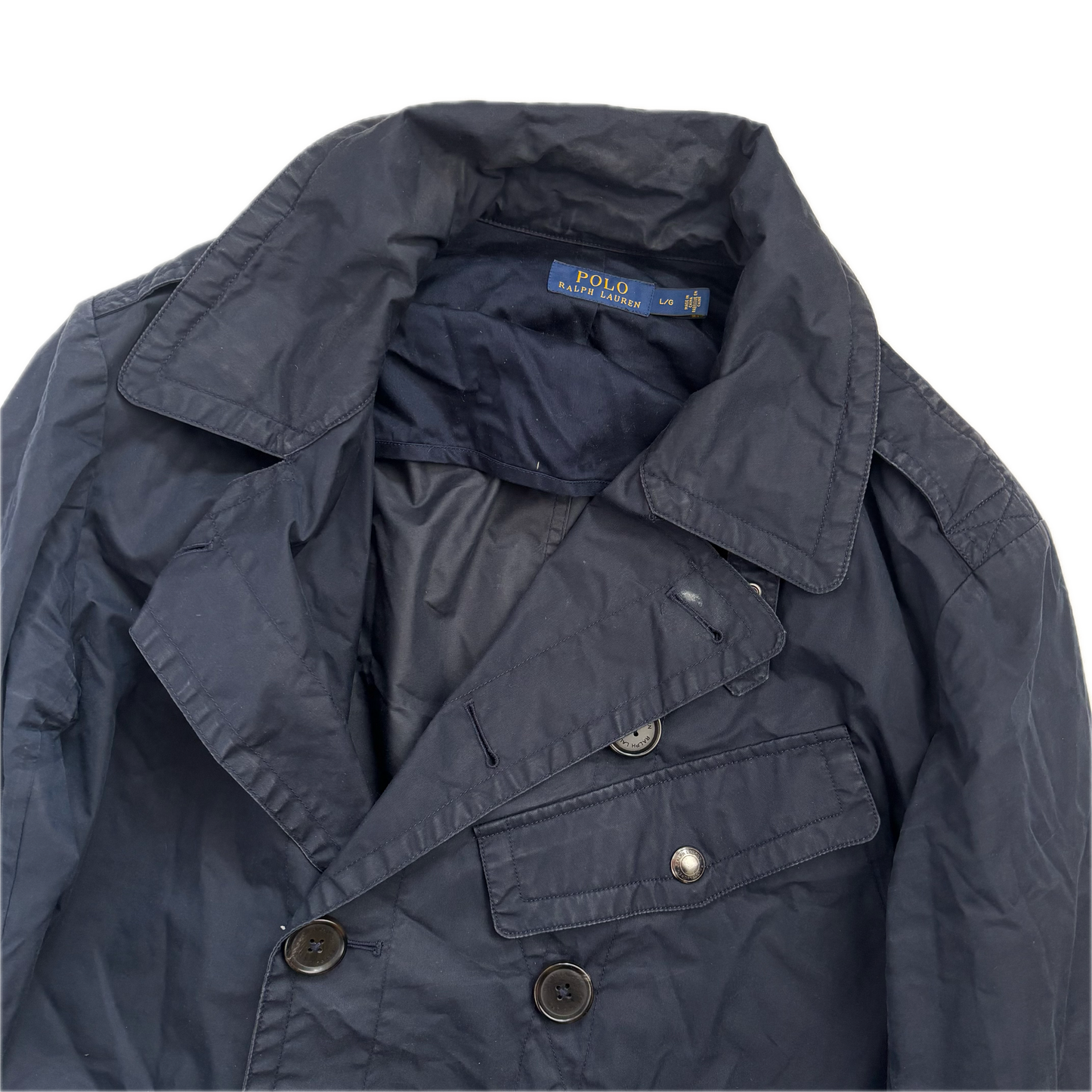 Polo Ralph Lauren Double Breasted Rain Coat Trench - L