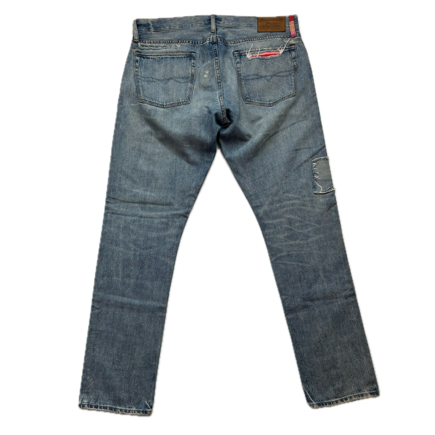 Polo Ralph Lauren Sullivan Slim Jeans Camo Serape Aztec Southwestern Patchwork Distressed - 34x32