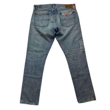 Polo Ralph Lauren Sullivan Slim Jeans Camo Serape Aztec Southwestern Patchwork Distressed - 34x32