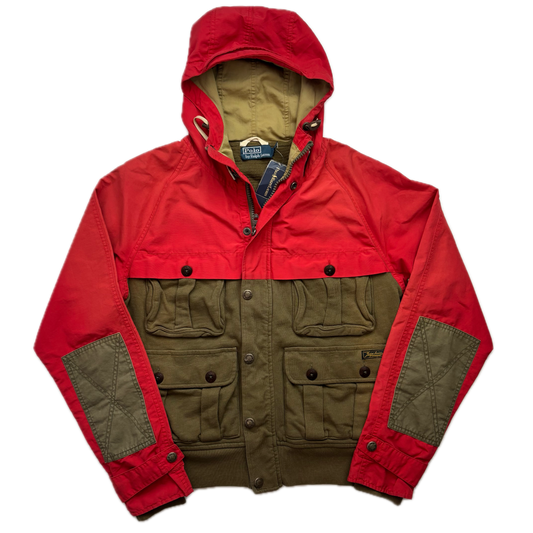 Polo Ralph Lauren Red Brown Mountain Parka Jacket Hooded - S