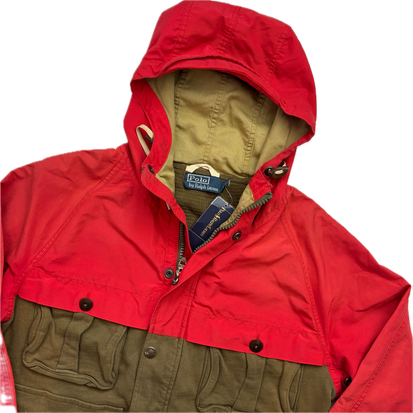 Polo Ralph Lauren Red Brown Mountain Parka Jacket Hooded - S