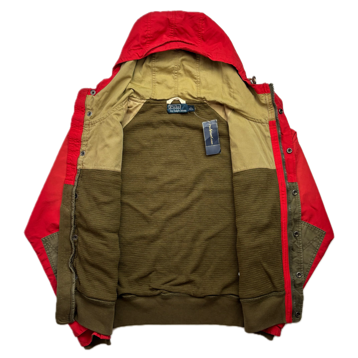 Polo Ralph Lauren Red Brown Mountain Parka Jacket Hooded - S