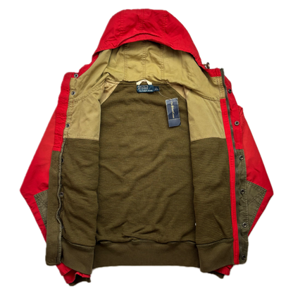 Polo Ralph Lauren Red Brown Mountain Parka Jacket Hooded - S