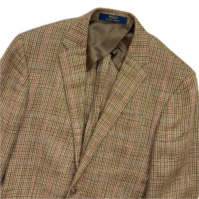 Polo Ralph Lauren Houndstooth Tweed Blazer Sports Coat (Silk Blend) - 38R