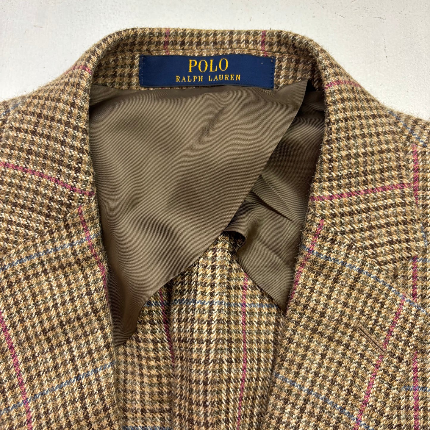 Polo Ralph Lauren Houndstooth Tweed Blazer Sports Coat (Silk Blend) - 38R