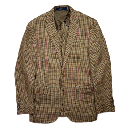 Polo Ralph Lauren Houndstooth Tweed Blazer Sports Coat (Silk Blend) - 38R