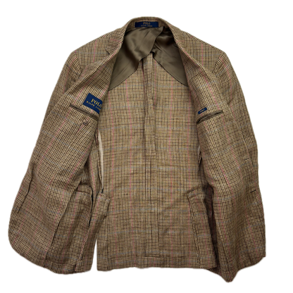 Polo Ralph Lauren Houndstooth Tweed Blazer Sports Coat (Silk Blend) - 38R