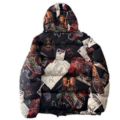 Polo Ralph Lauren Black Ski Graphic Puffer Jacket Down Coat - M