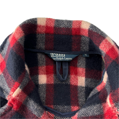 Polo Ralph Lauren Red Navy Plaid Belted Double Breasted Coat (Wool) - M