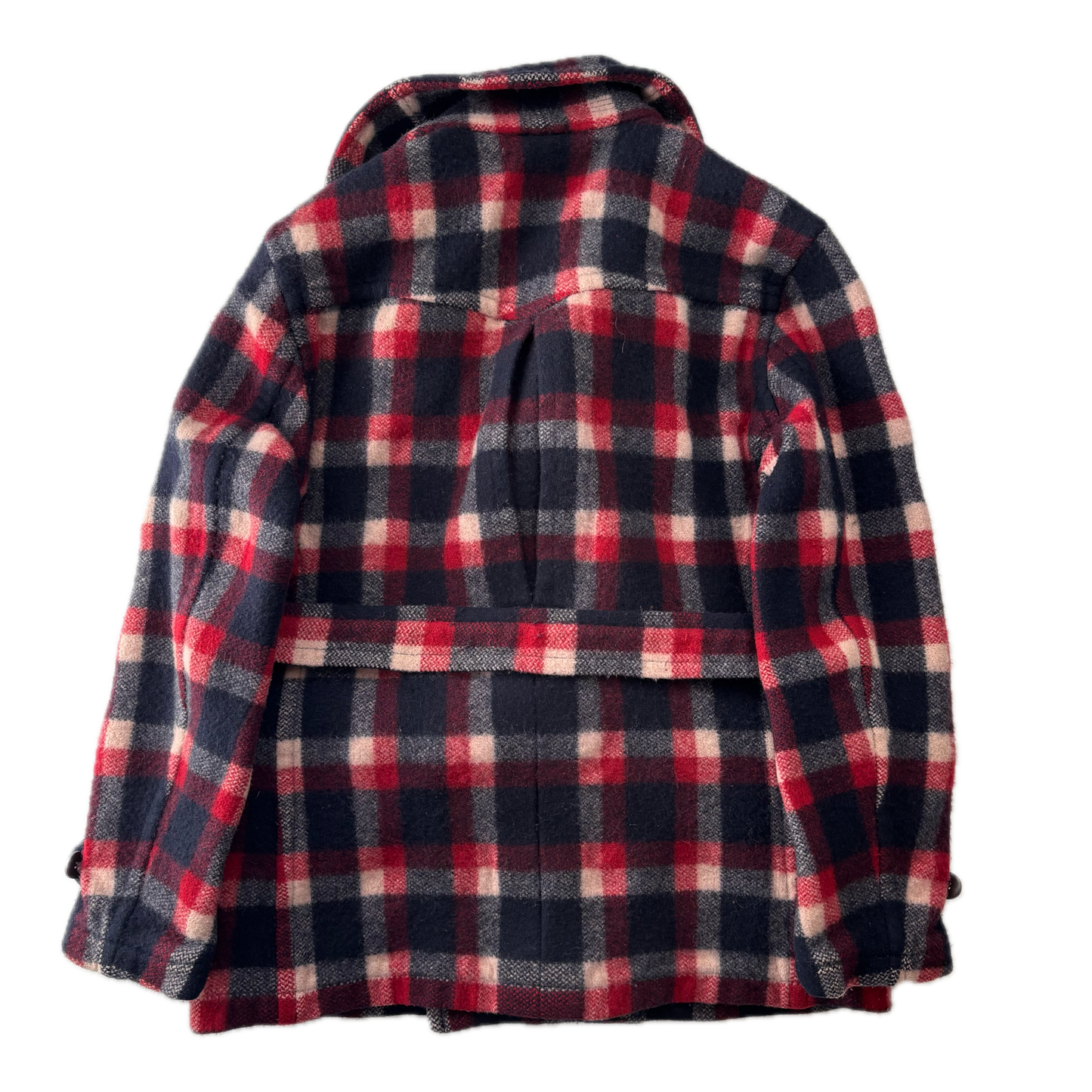 Polo Ralph Lauren Red Navy Plaid Belted Double Breasted Coat (Wool) - M