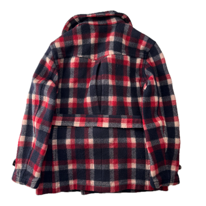 Polo Ralph Lauren Red Navy Plaid Belted Double Breasted Coat (Wool) - M