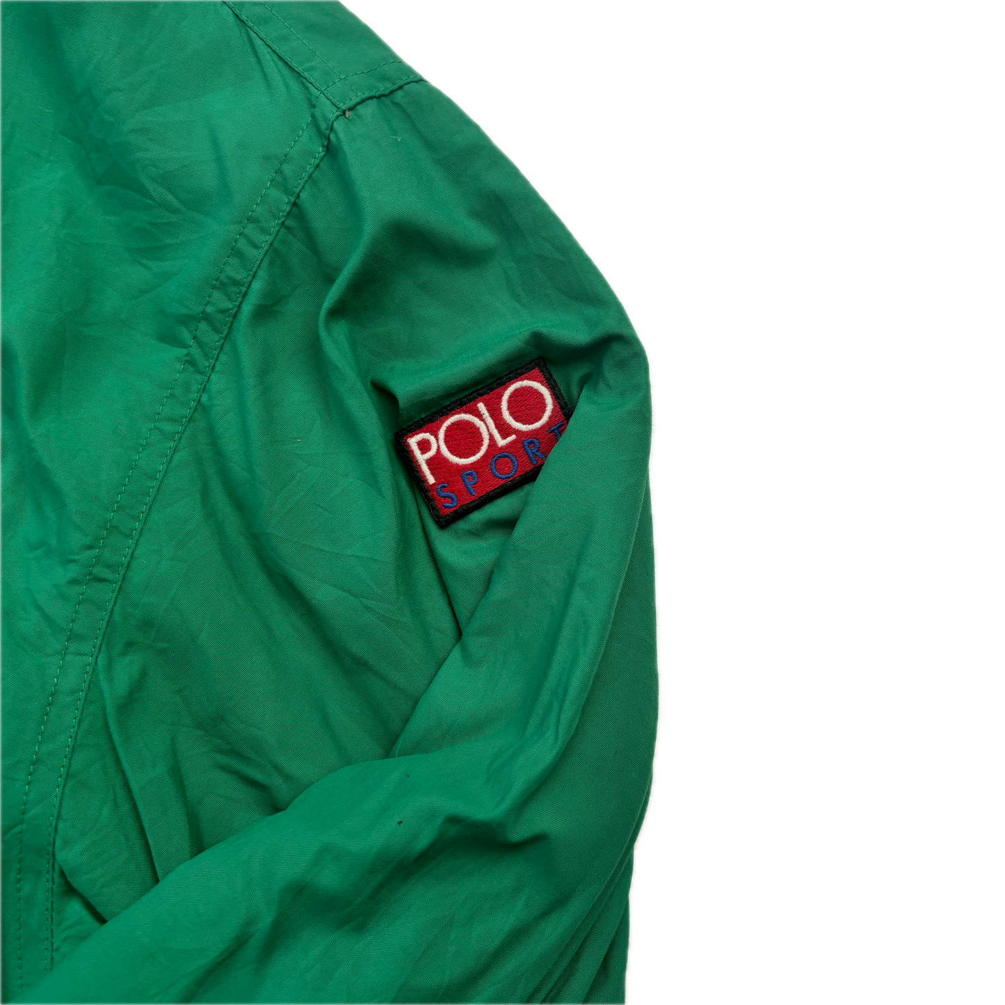 Green Sport Hi-Tech Patch Windbreaker Fleece Lined Jacket - L