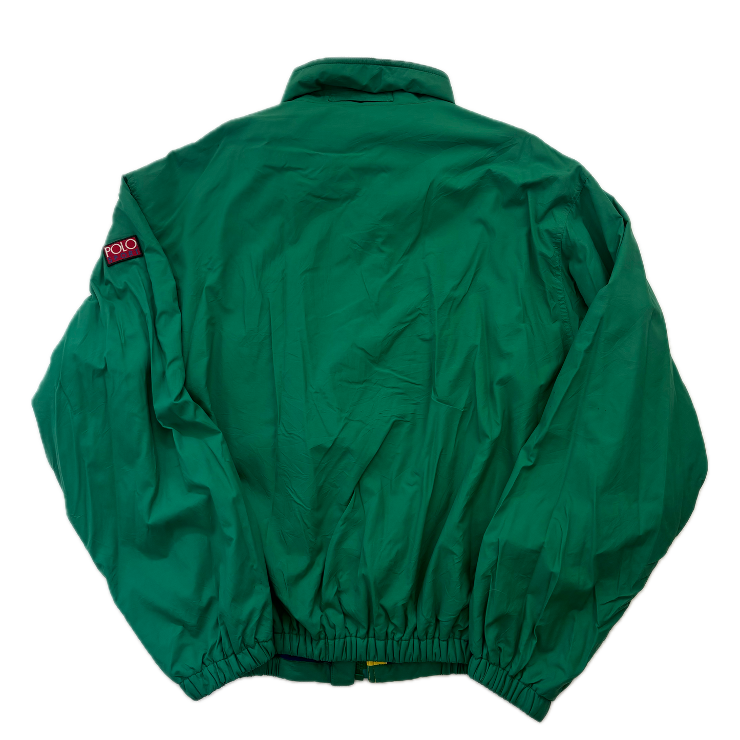 Green Sport Hi-Tech Patch Windbreaker Fleece Lined Jacket - L