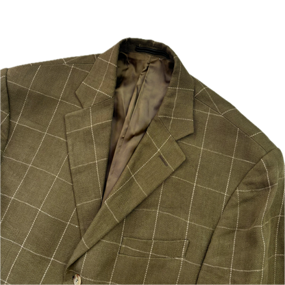 Green Windowpane Blazer Sports Coat - 42R