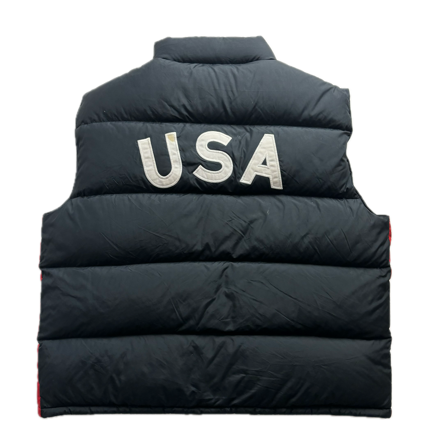 Black USA Winter Event Puffer Gilet Down Vest - XXL