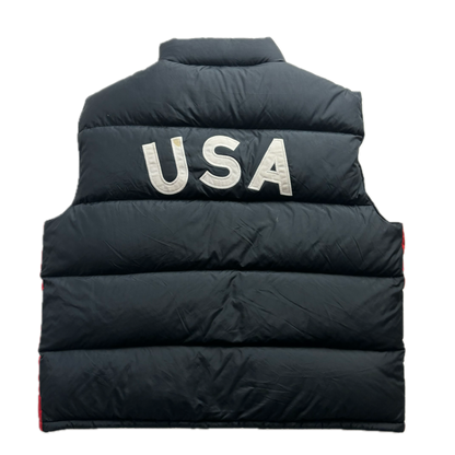 Black USA Winter Event Puffer Gilet Down Vest - XXL