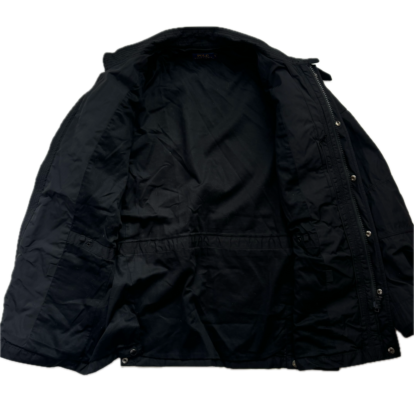 Black Utility Jacket Field Coat - L