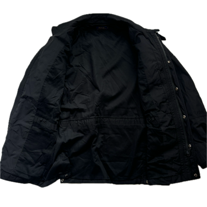 Black Utility Jacket Field Coat - L