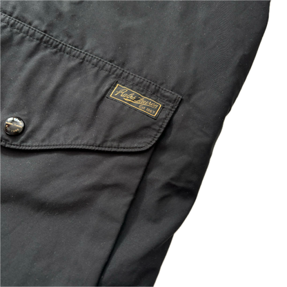 Black Rain Coat Hooded Parka - L