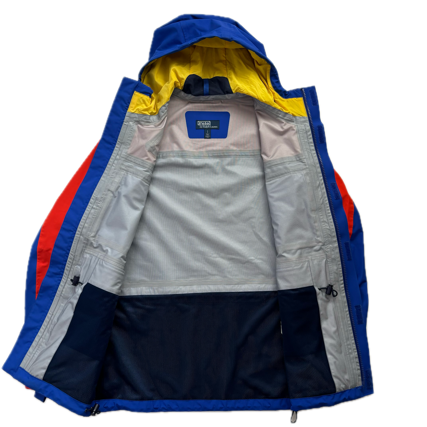 Blue Orange Polo Hi-Tech Retro Raincoat Blue Orange Waterproof Jacket - S