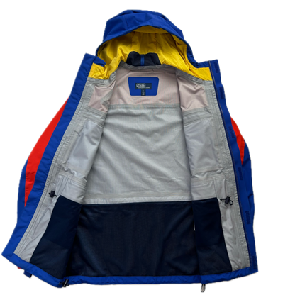 Blue Orange Polo Hi-Tech Retro Raincoat Blue Orange Waterproof Jacket - S
