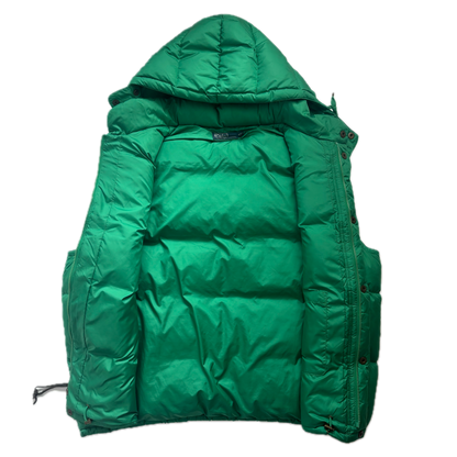 Green Hooded Body Warmer Gilet Down Vest - XXL